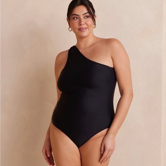 summersalt Other - Summersalt Ruched Sidestroke Black Recycled Swimsuit Size 16 Sea Urchin